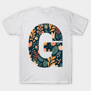 Whimsical Floral Letter G T-Shirt